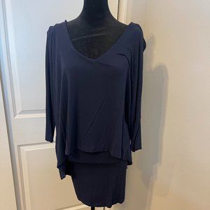 Navy Lola Cape Jersy Mini Dress